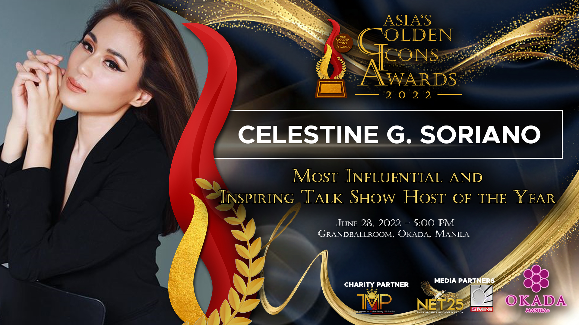Celestine Soriano (Most Influential and Inspiring Talk Show Host of the Year)
